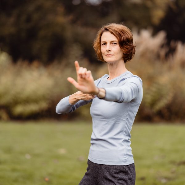 Den Bogen nach links und rechts spannen, um auf den Adler zu zielen